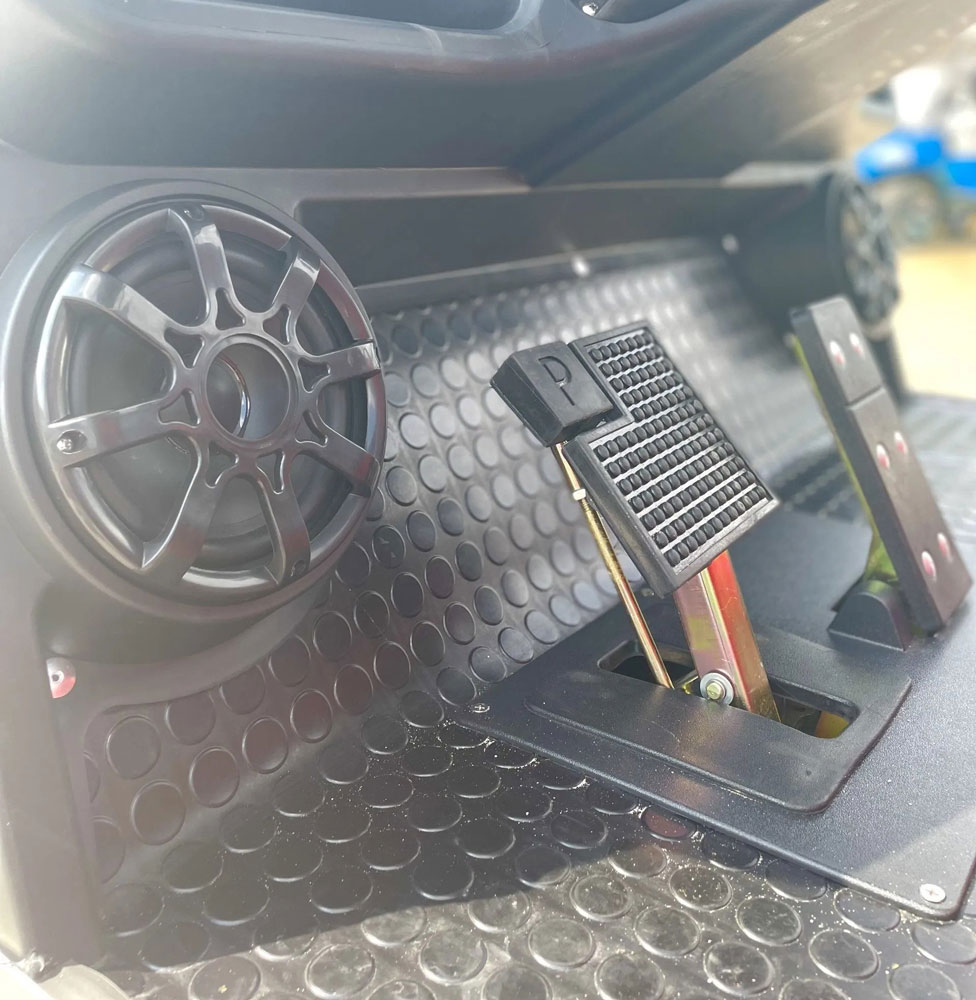 golf cart speaker and pedals